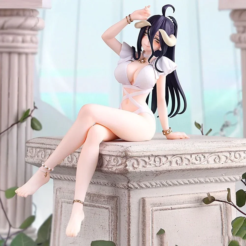 Overlord Figures Albedo Anime Figure Sexy Girl Swimsuit Sitting Figurine Model Pvc Statue Doll Collection Decoration Toys Gifts