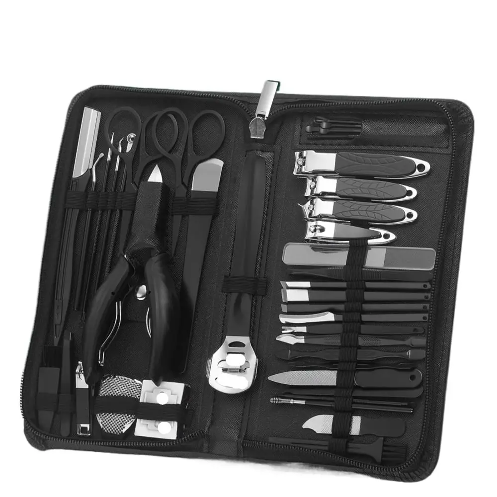 Stainless Steel Nail Clippers Set Black Green Durable Toenail Clippers Kit Professional Manicure And Pedicure Set for Nail Care