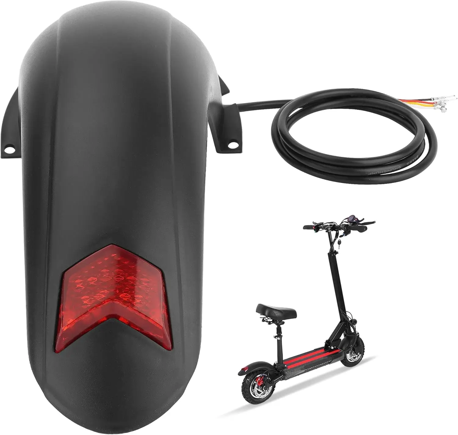 

Rear Mudguard with Taillight Scooter Fender Bracket Replacement for M4, M4Pro