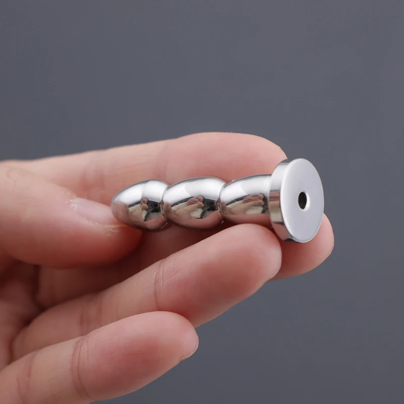 2023 Stainless Steel 3 Beads Penis Plug Stretcher Hollow Male Urethra Plug Sounds Dilator Men Rod BDSM Insert Catheter Sex Toy