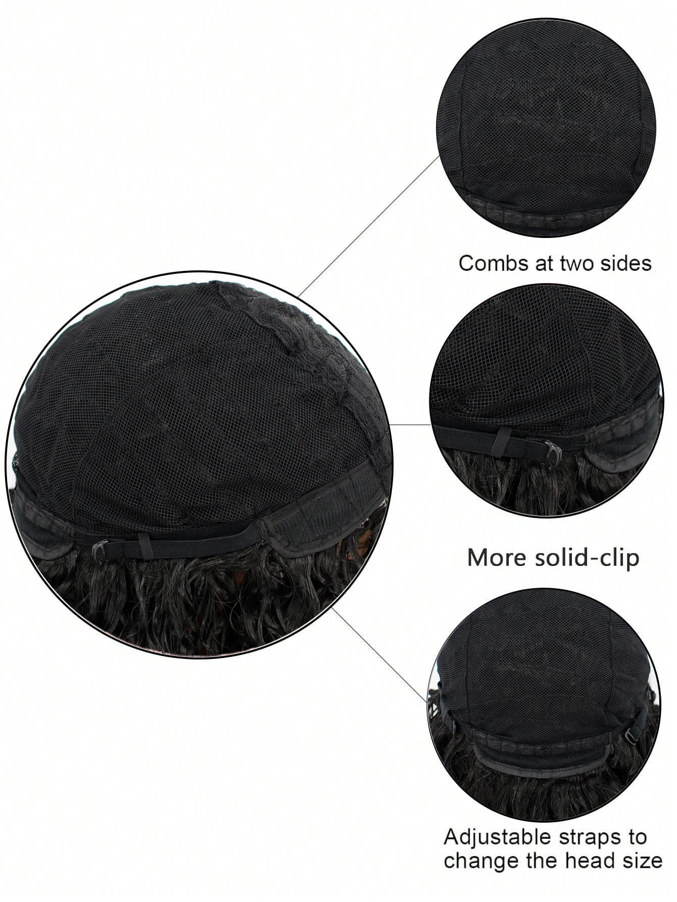 Perruque synthétique africaine courte bouclée et volumineuse pour femmes, cheveux longs ondulés noirs en Fiber résistante à la chaleur pour un usage quotidien