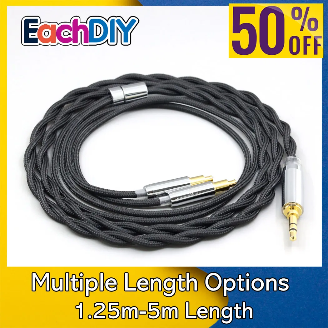 

Nylon 99% Pure Silver Palladium Graphene Gold Shield Cable For Audio Technica ATH-ADX5000 MSR7b 770H 990H A2DC LN008304