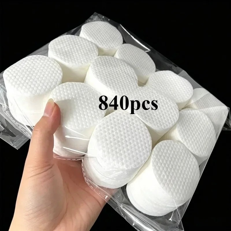 840Pcs Round Hypoallergenic Makeup Remover Wipes, Lint-Free Non-Woven Facial Cleansing Cloths, Disposable All Skin Types