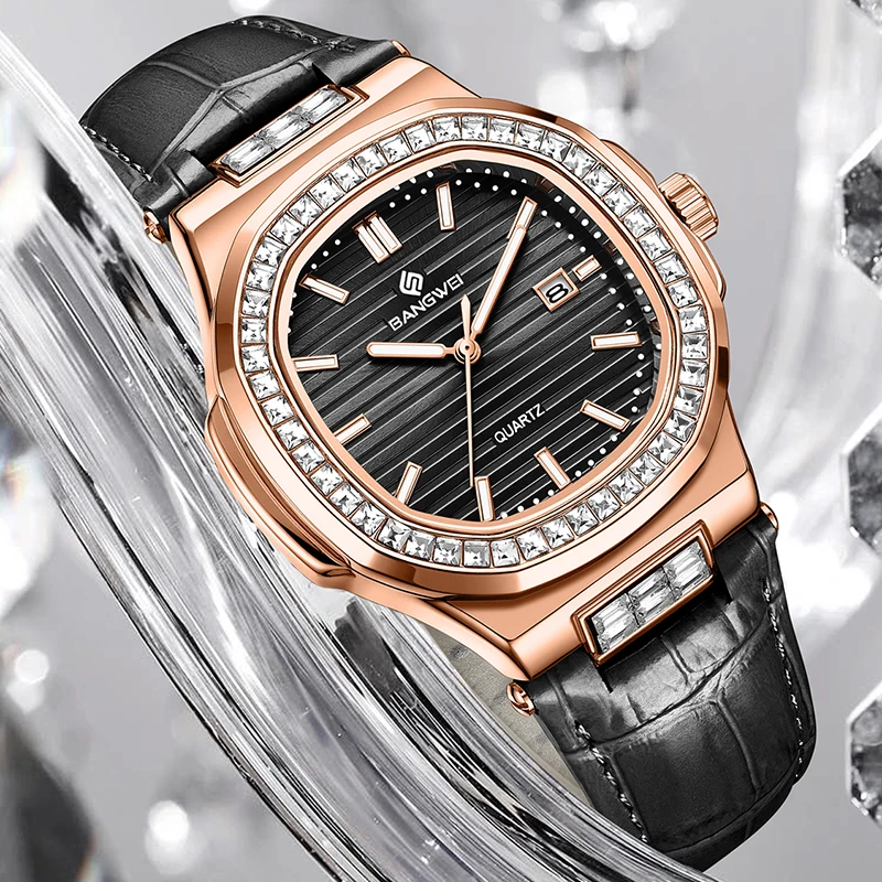 LIGE Creative Square Ladies Watches Elegant Fashion Waterproof Watch Women Top Brand Luxury Luminous Women's Quartz Wristwatch