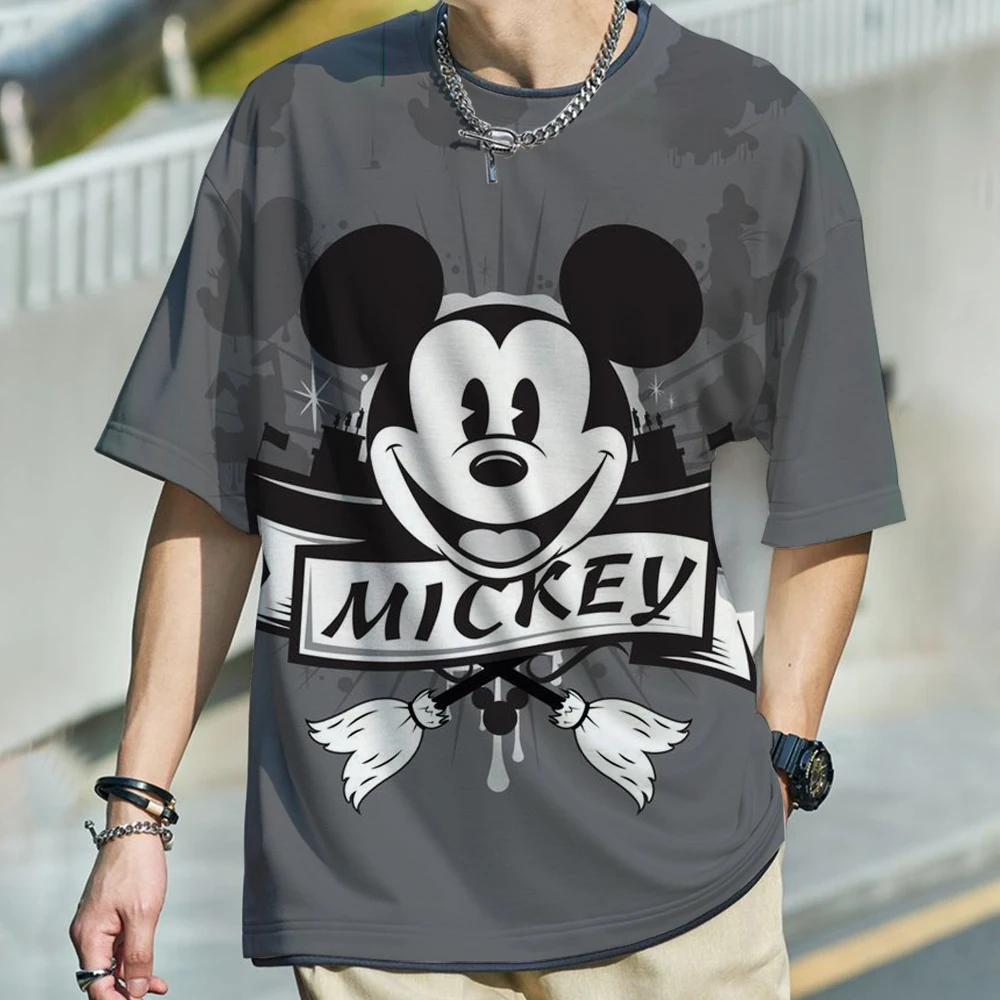 

2025 Disney Mickey Mouse Cartoon Anime T-shirt For Men 3D Print Men Boy Summer Children T Shirts Short Sleeve Streetwear