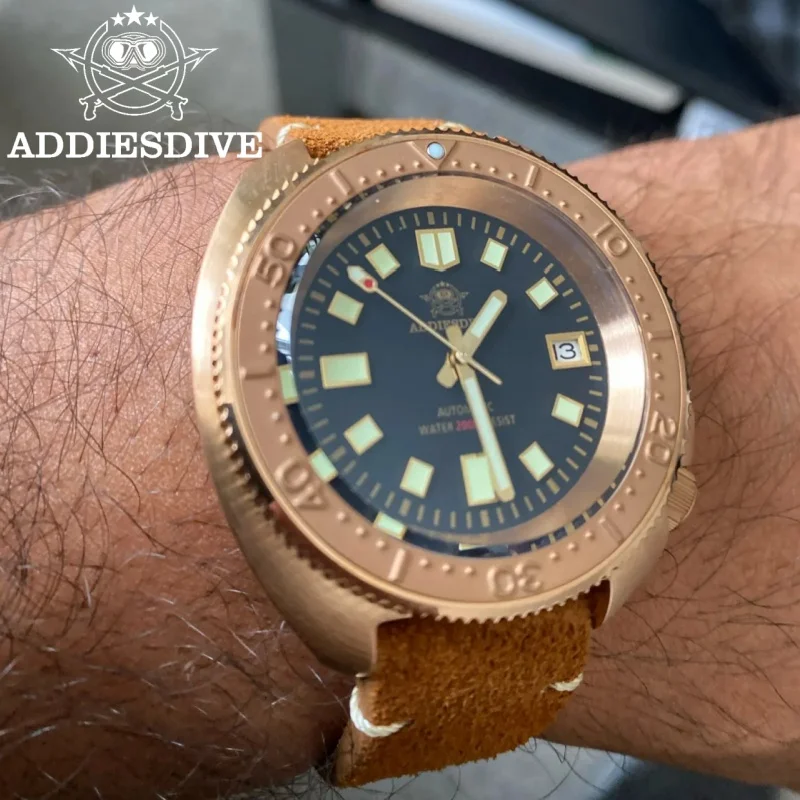 

ADDIESDIVE AD2104 CUSN8 Bronze Case Men Watches Abalone Shell C3 Super Luminous 200m NH35 Automatic Watch Relogios Masculino