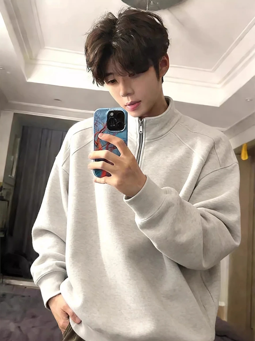 

Мужская зимняя толстовка на молнии с флисовой подкладкой, прямого кроя, с внутренней подкладкой, молодежная, теплая и комфортная