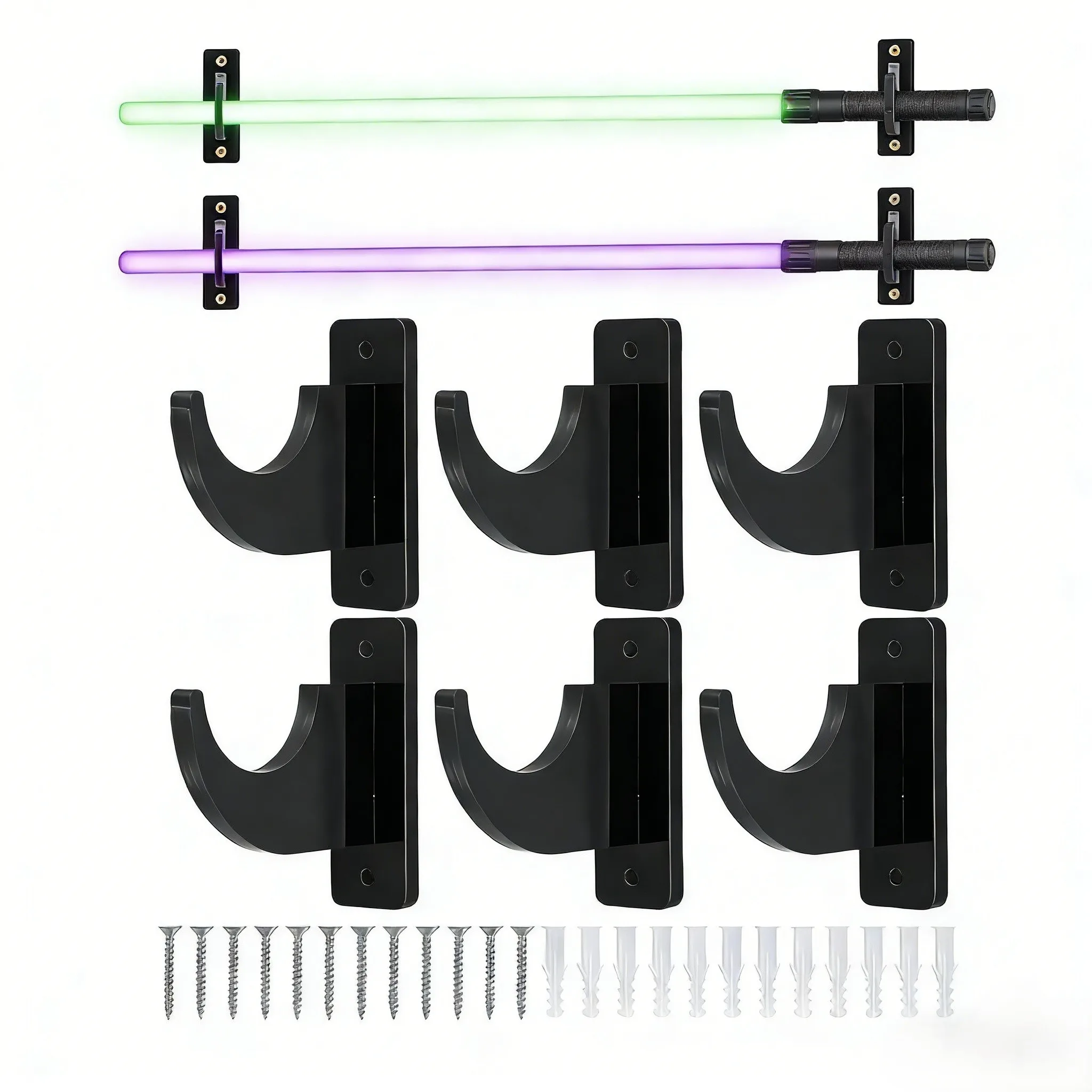 Acrylic Light Saber Wall Mount Rack - Stylish, Sturdy Display For Collectibles Sturdy Horizontal Holder