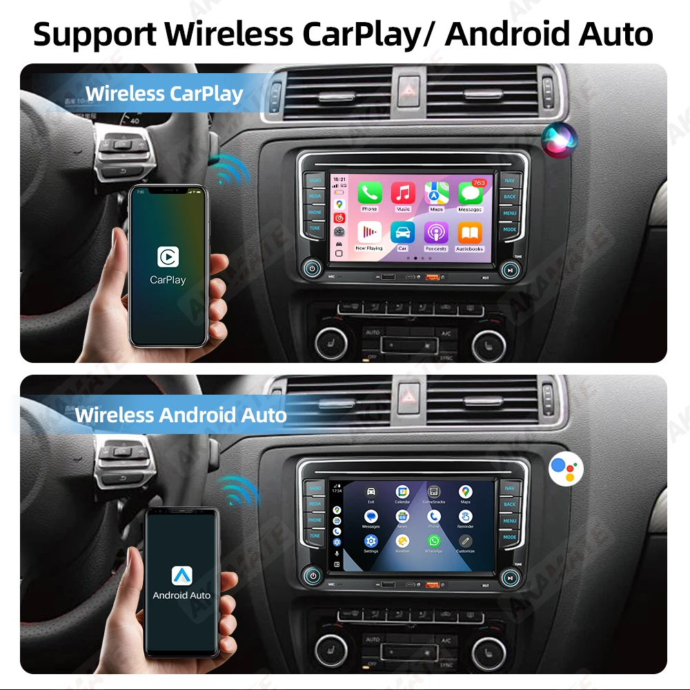 Picture 4: 7Inch Car Radio For VW Wireless CarPlay Android Auto Dual USB Type-C Charge Bluetooth FM for Volkswagen Polo Golf Passat MP5