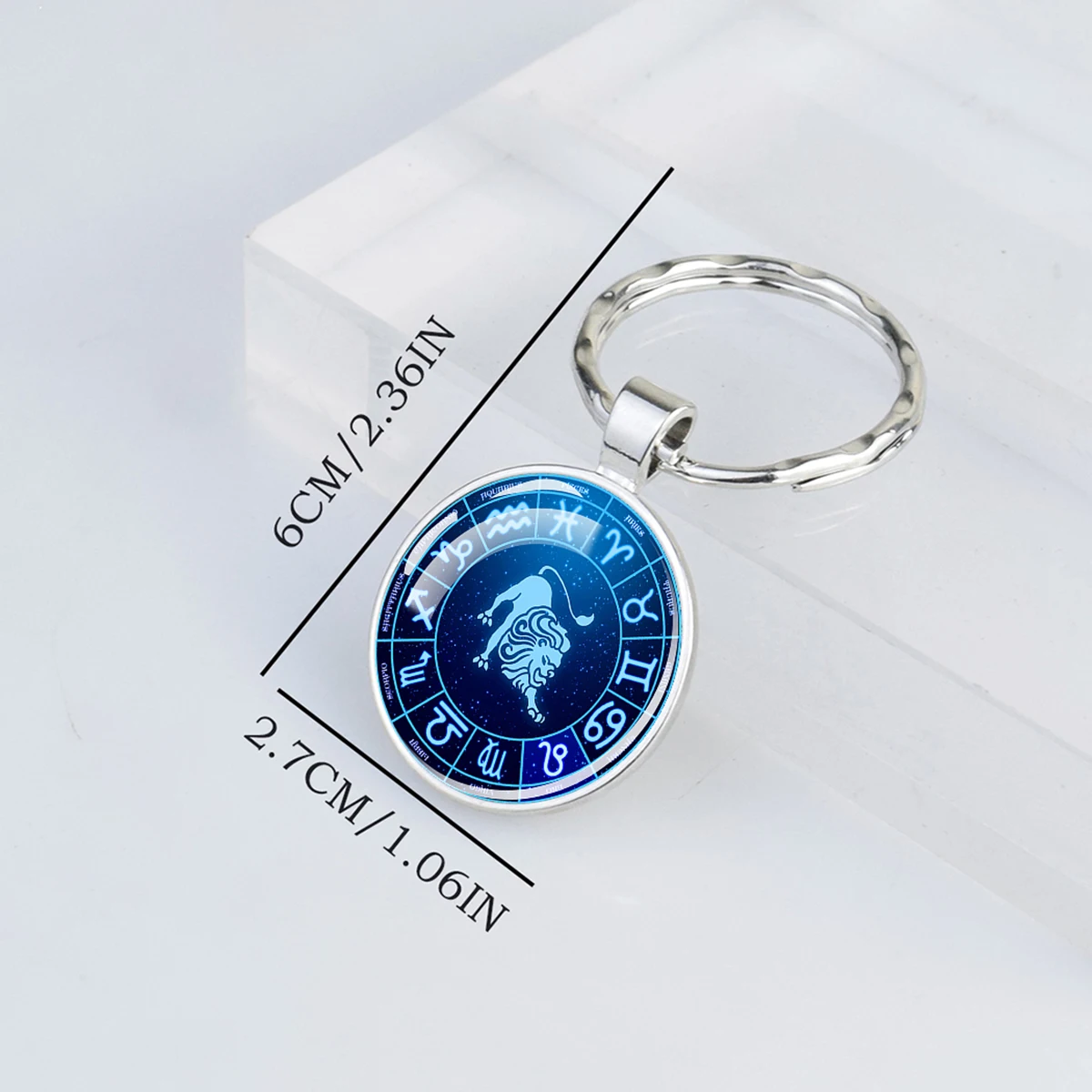 Fashion Zodiac Sign Keychain 12 Constellation Leo Virgo Libra Scorpio Sagittarius Pendant Metal Keyring Key Holder Gifts