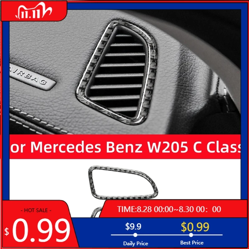 

Внутренние наклейки для Mercedes Benz W205 C180 C200 C300 C GLC Class из углеродного волокна, приборная панель, вентиляционное отверстие, накладка, рамка, наклейка Ca