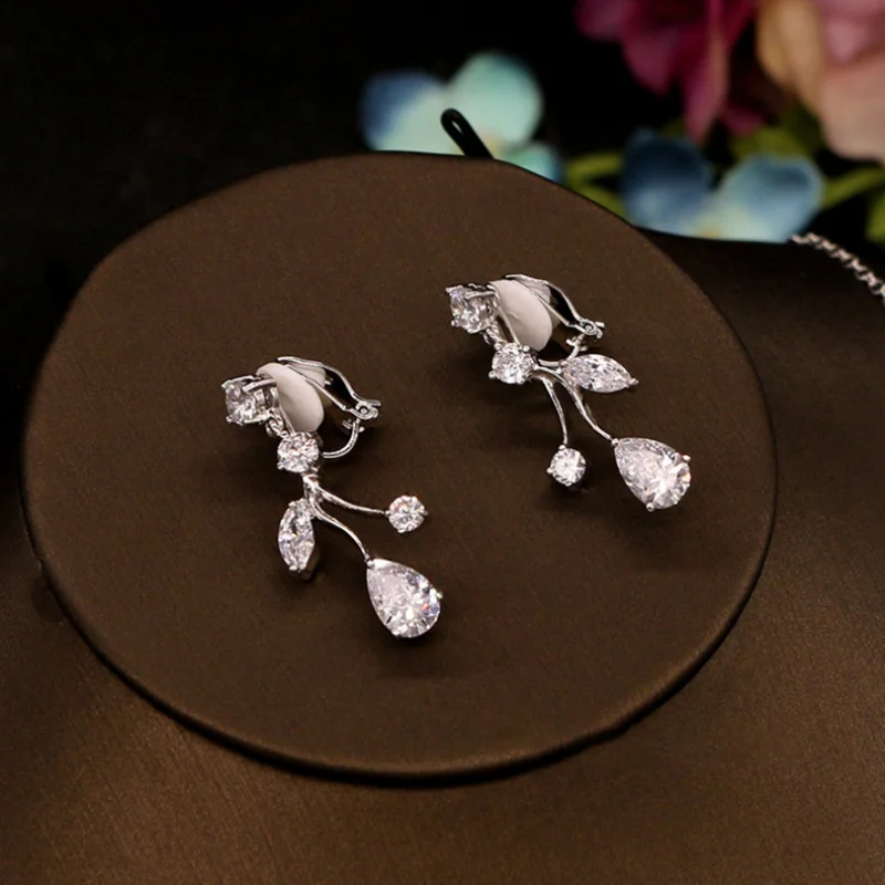 Japanese and Korean Bride Zircon Necklace Ring Three-Piece Set Wedding Headpiece Earrings Accessories New Model