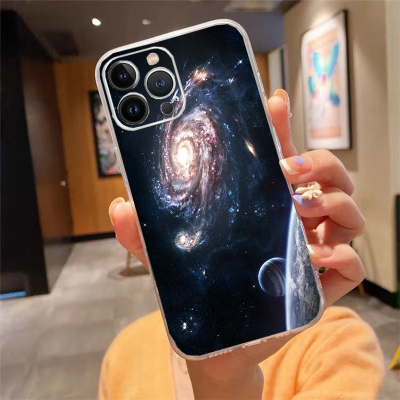 

Phone Case For iphone 17 Air 17 16 Pro Max 15 14 13 Pro Max 15 16 Pro 15Plus Space Planet Galaxy