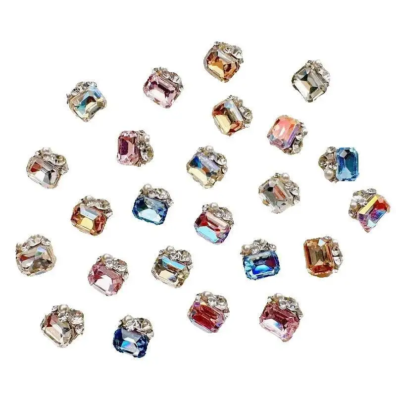 

New And Super Shiny Nail Art Large Diamond Balls, New Beginner's Finished Color Long Octagonal Diamond Pile Nail Decoration