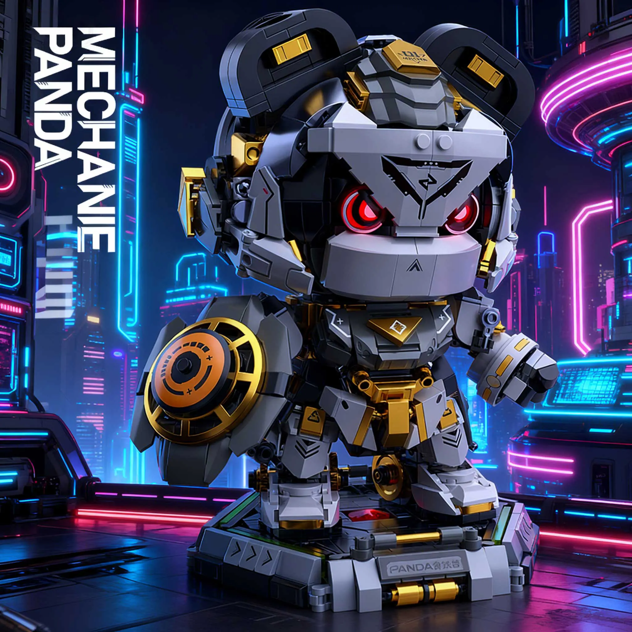 

3D Puzzle Building Block Set 1600+pcs CartoonPanda Design Building Block Toy Machine Set,Creative, Miniature,Animal Series DlY