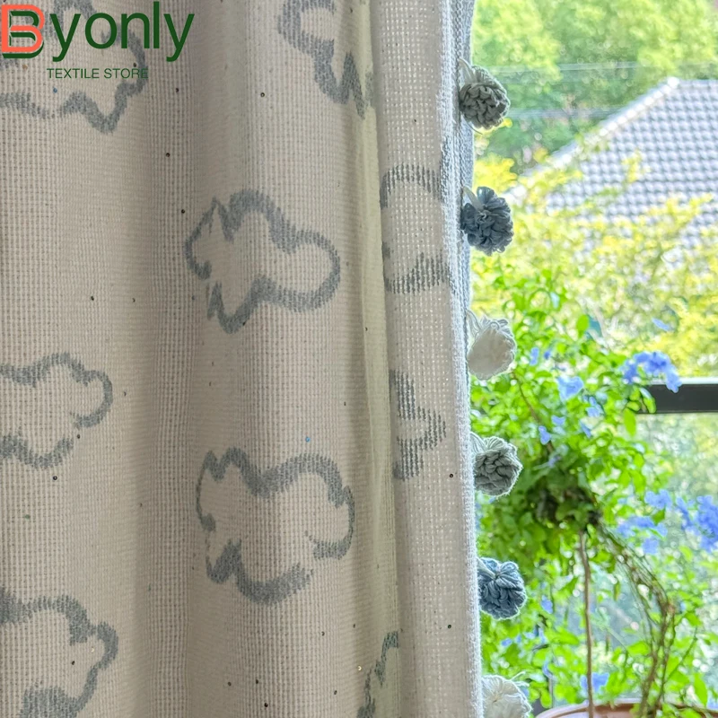 

Детская комната, жаккардовые шторы из синели с рисунком кремового цвета для гостиной, спальни, французского окна, балкона по индивидуальному заказу