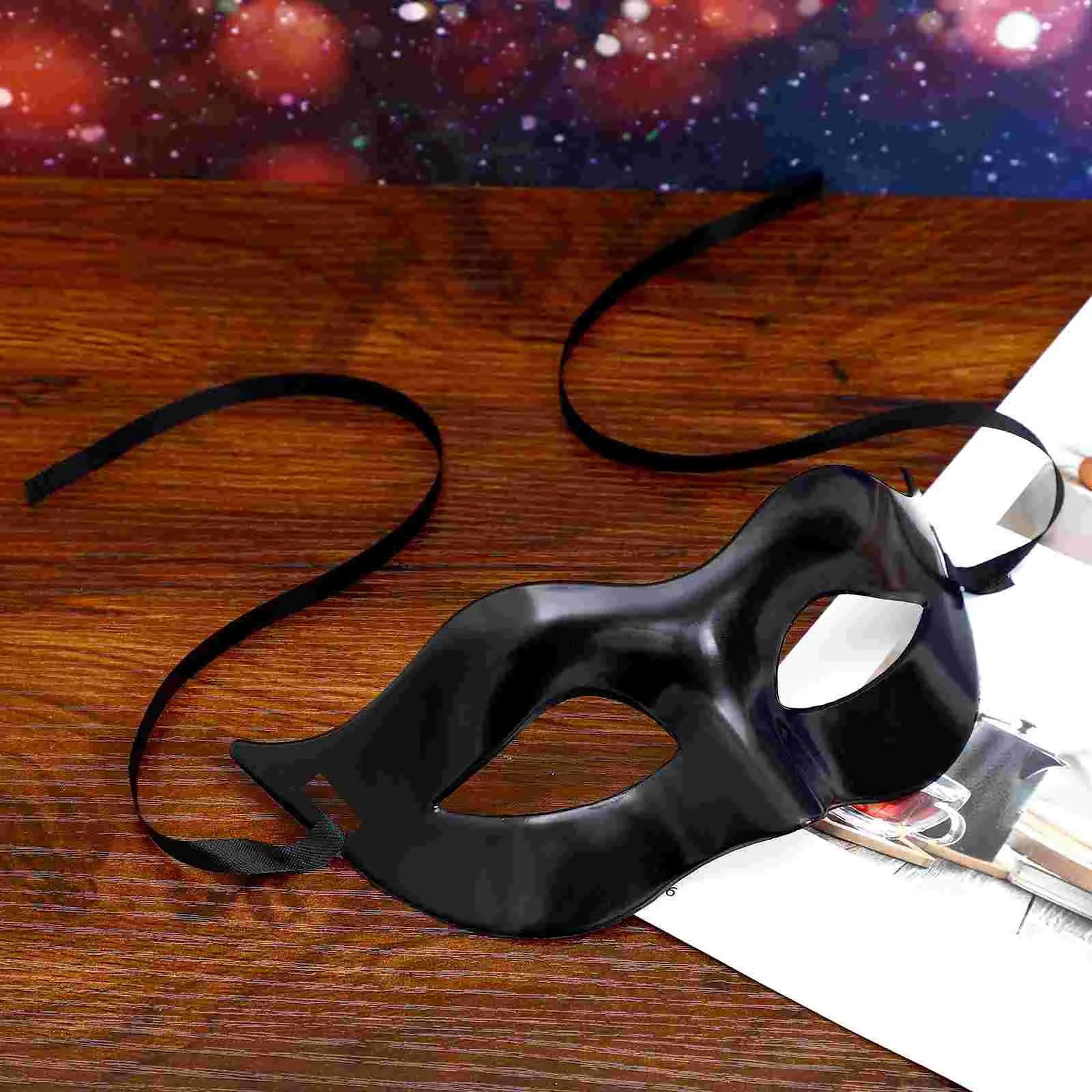 WINOMO mężczyźni kobiety kostium na maskaradę wenecka maska ​​na maskaradę złoczyńca maska ​​na oczy (czarna) kostium na maskaradę maska ​​na oczy