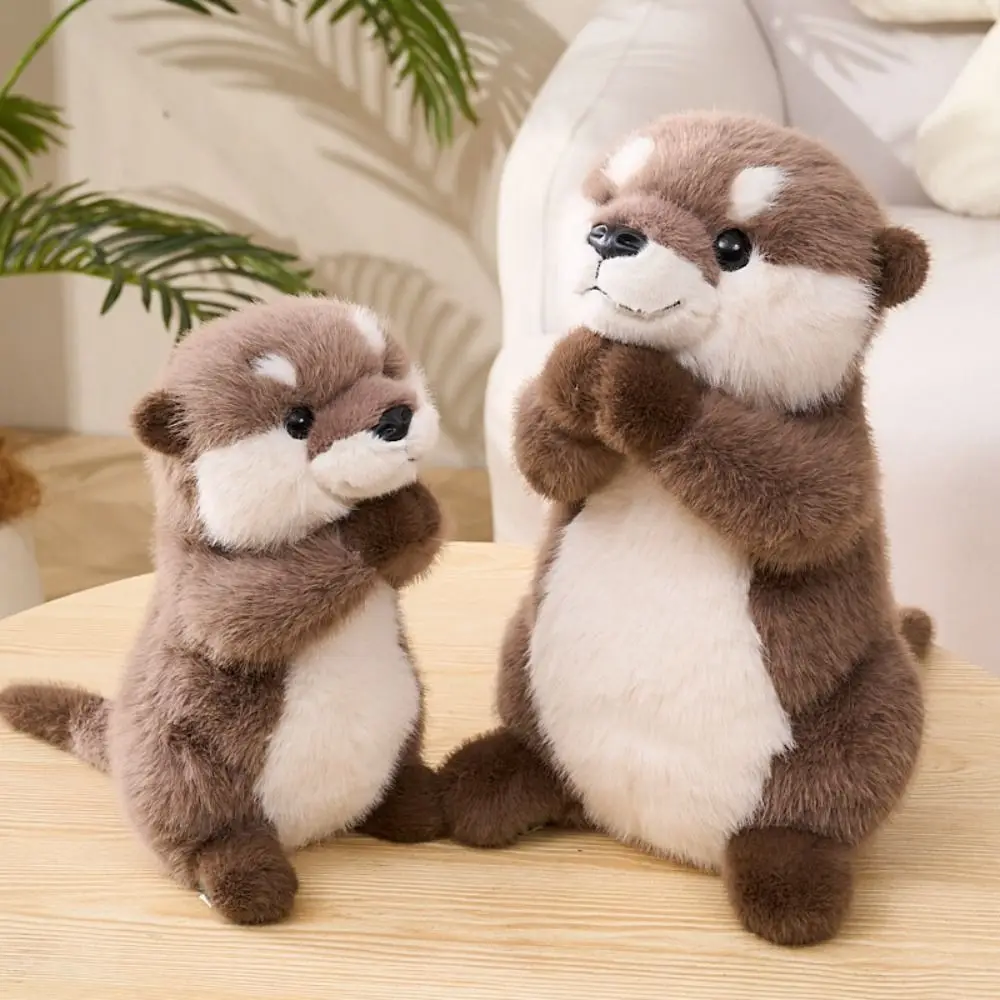 

Cute PP Cotton Brown Otter Lifelike Fluffy Chubby Otter Stuffed Animal Comfortable Cartoon Simulation Otter Home Decor