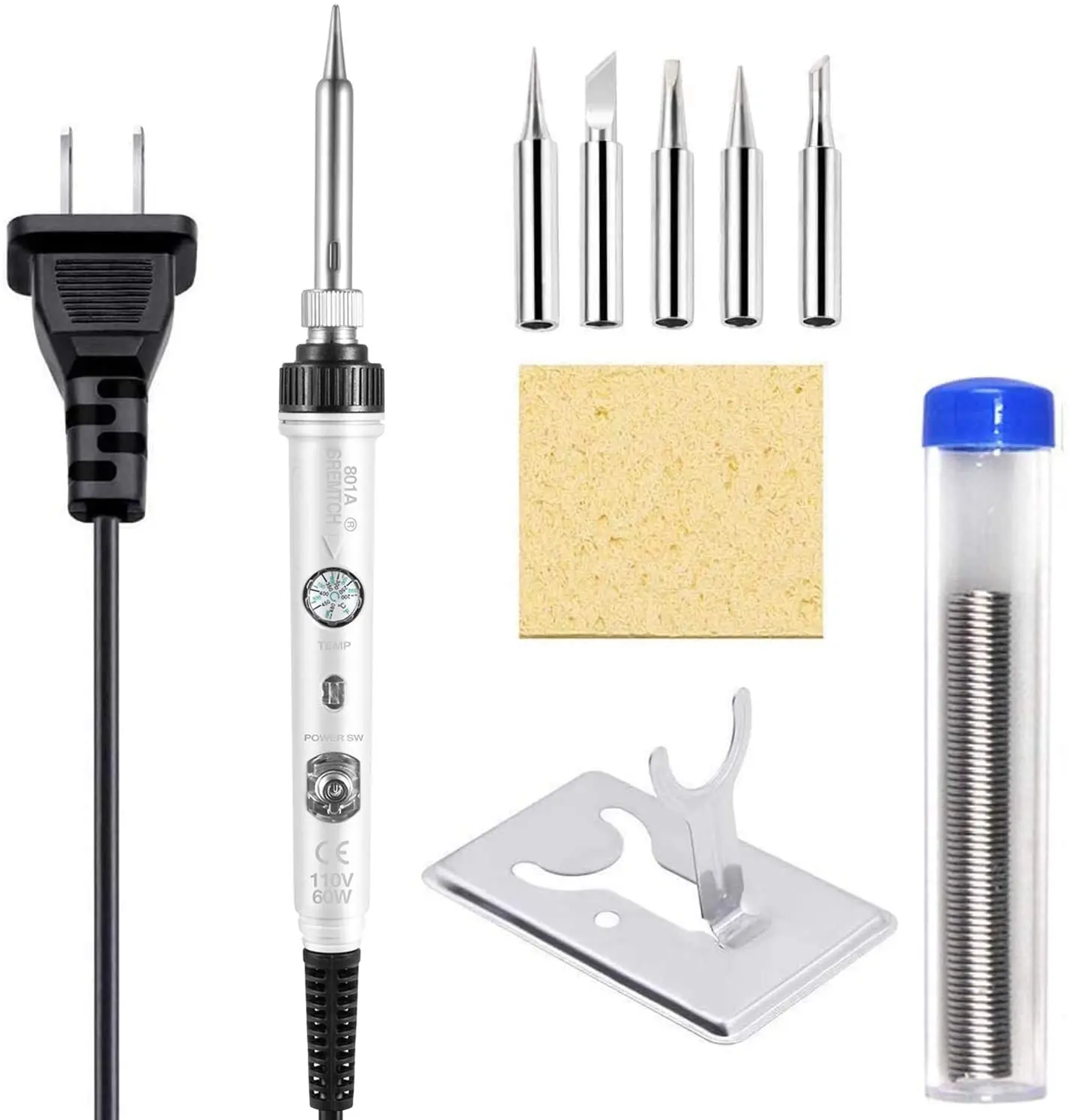 US Plug temperatura regolabile saldatore elettrico 110V 60W saldatura saldatura stazione di rilavorazione punte per matite termiche Set di strumenti di riparazione
