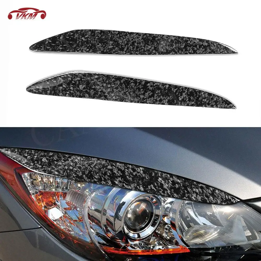 

Forged Carbon Fiber Front Bumper Eyelids for Mazda 3 2010-2013 Eyebrow Headlight Covers Car Styling