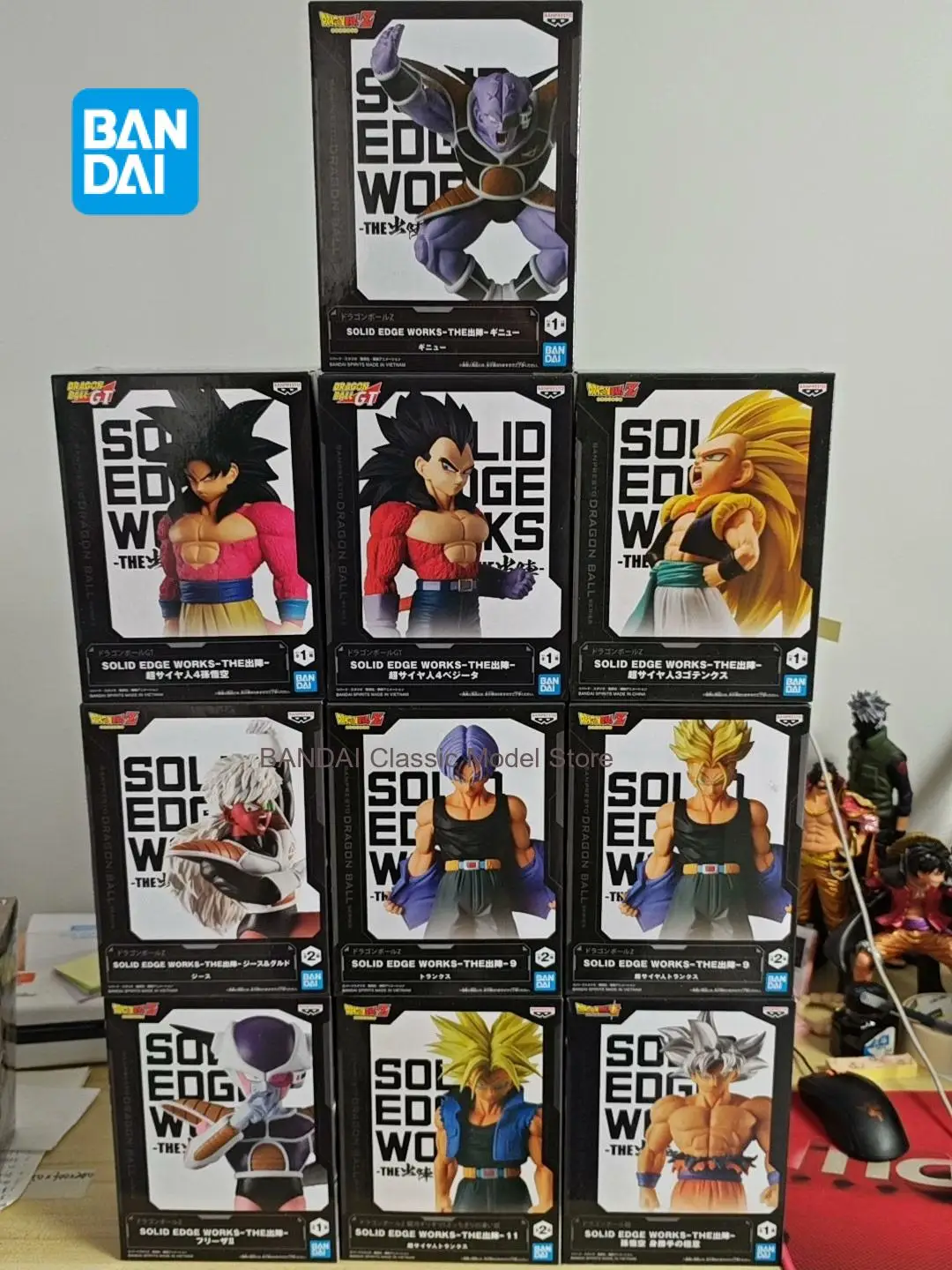 Original y genuino Bandai Banpresto Dragon Ball Gt Solid Edge Works Son Gokuu Super Saiyan 4 figura modelo coleccionista figurita Juguetes