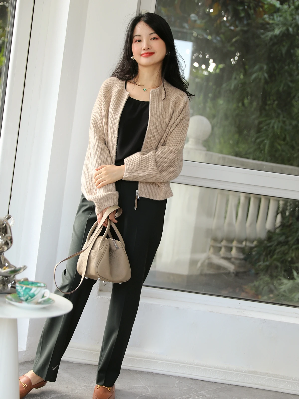 

Премиальные шерстяные брюки с высокой талией, профессиональные женские брюки для костюма (набор из девяти предметов), формальные, эластичные, плотные, с отличной драпировкой