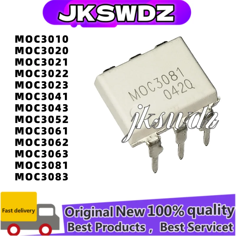 

10pcs 100% NEW MOC3010 MOC3020 MOC3021 MOC3022 MOC3023 MOC3041 MOC3043 MOC3052 MOC3061 MOC3062 MOC3063 MOC3081 MOC3083 DIP6
