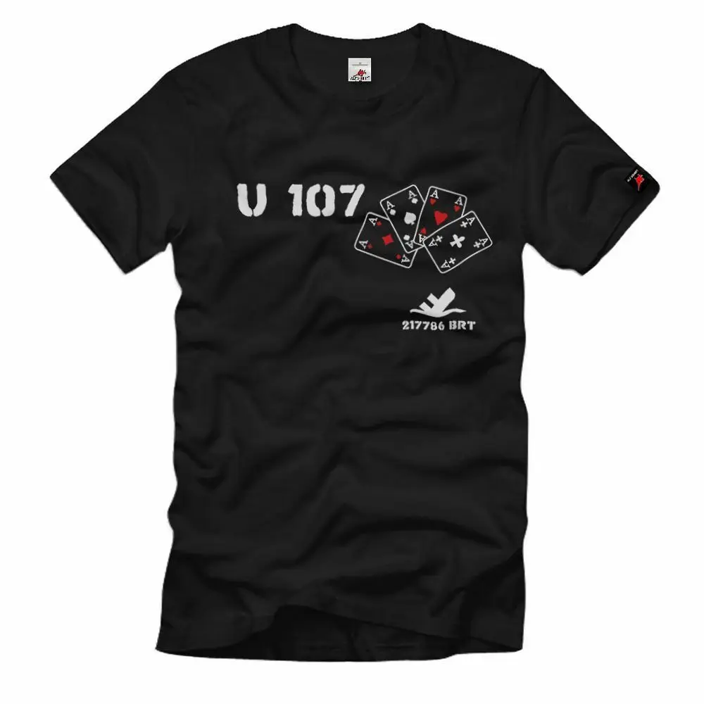Camiseta Naval U Boat 107 U107 Submarine, 100% algodón, cuello redondo, manga corta, camiseta informal de verano para hombre, talla S-3XL