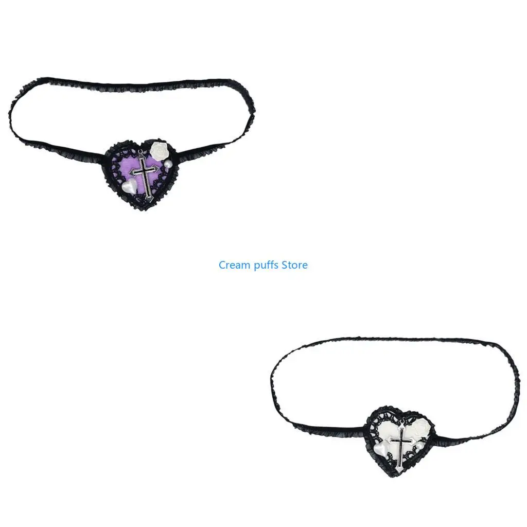 50LE Lolit Eye Patch Lolit Eye Mask- Gothics Eyepatch Heart Eyepatch Single Eye Mask-
