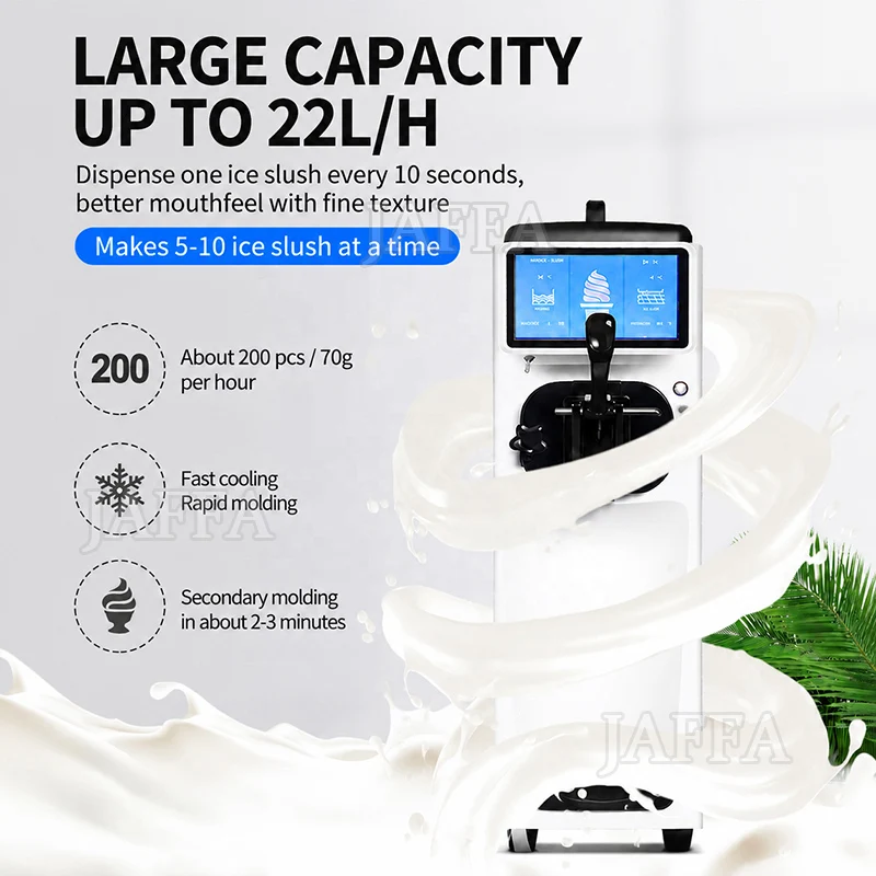 New 16-22L/H Portable Ice Cream Roll Machine With Low Noise One-Click Thawing Compatible With Ice Cream Syrup Powder & Milk