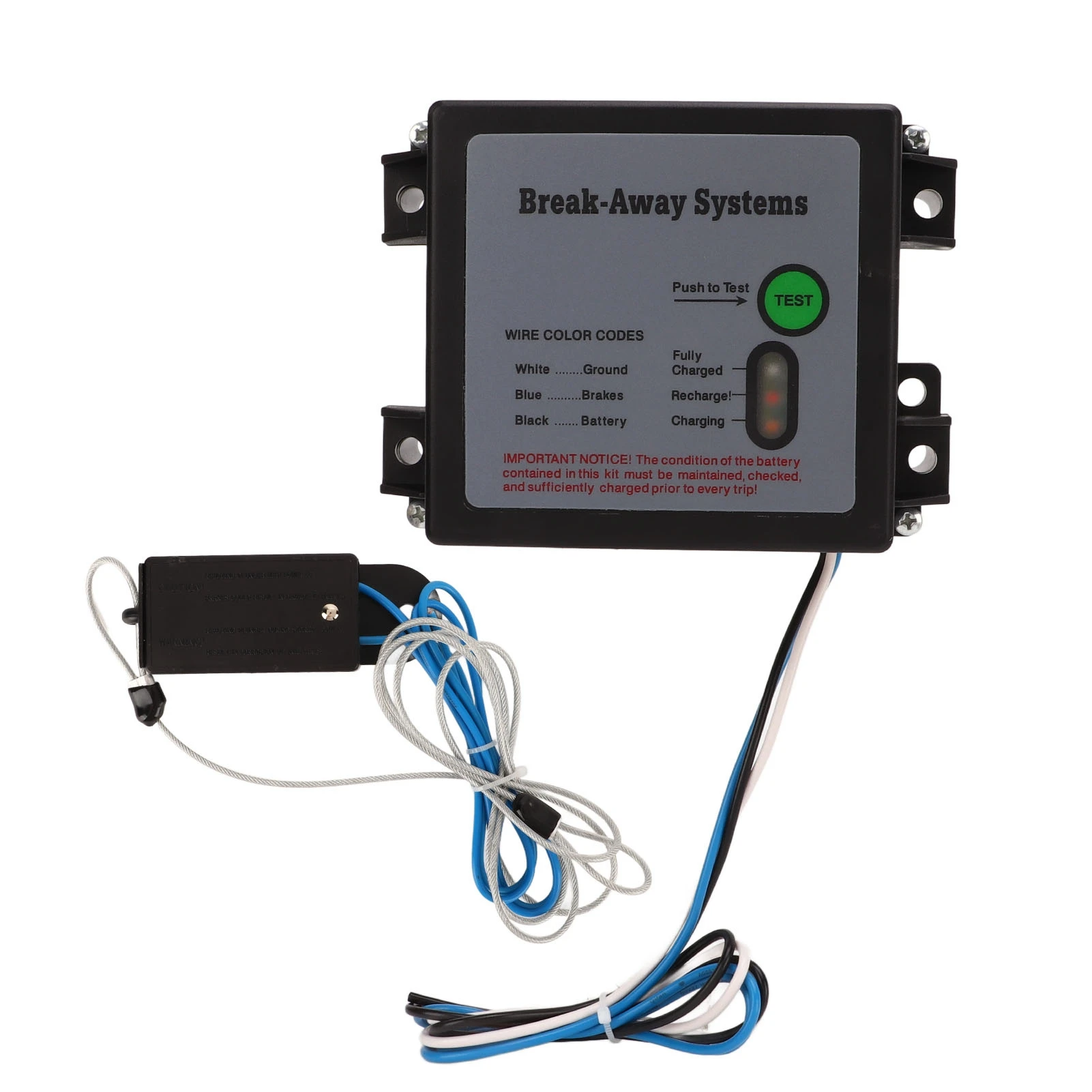 Universal Trailer Breake Away System 12V LED Test Brakes Breakaway Kit Built in LED battery meter WIth Adapter Cable For Vehicle