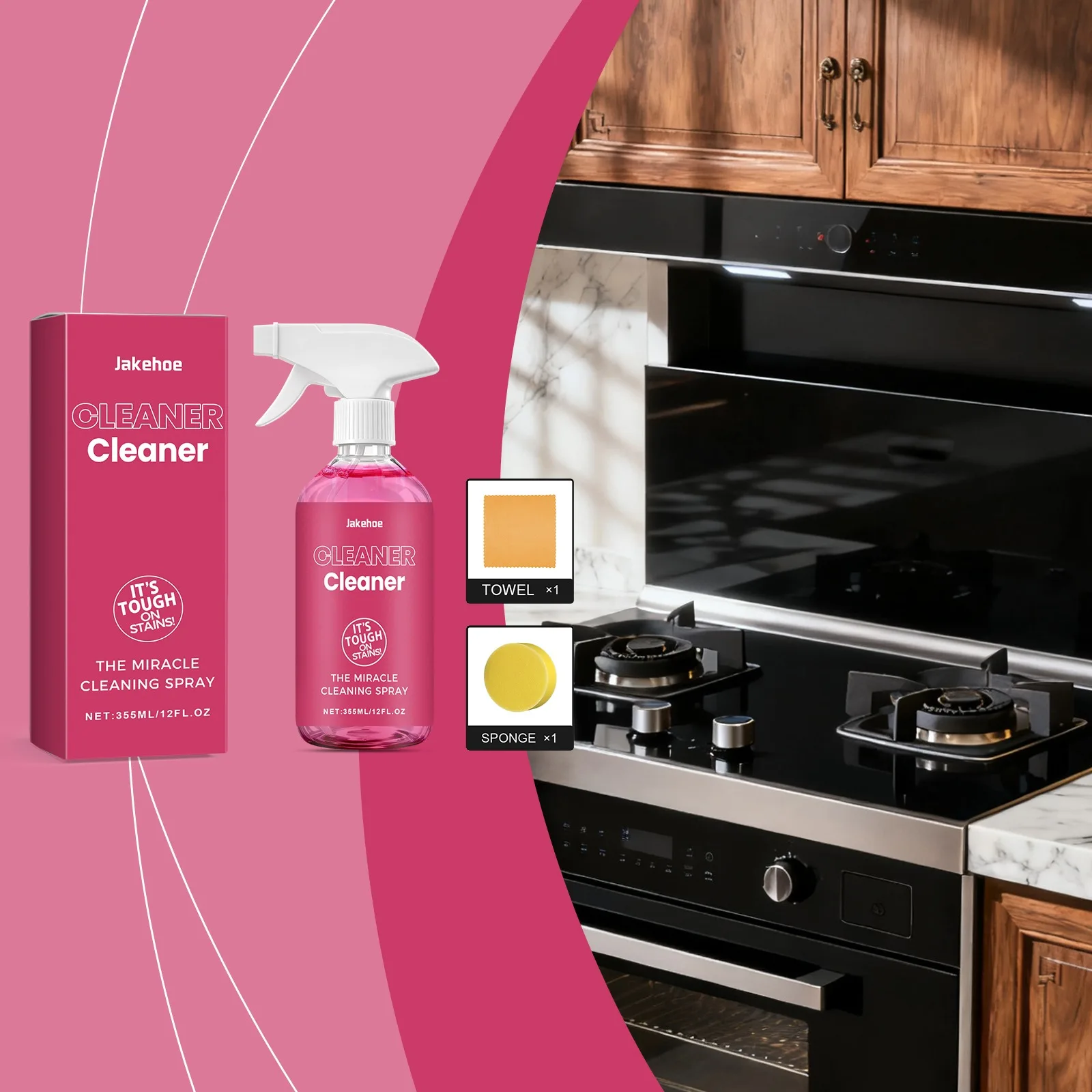 

Heavy Duty Kitchen Degreaser Kit - Powerful Clean for Stove, Range Hood & Burnt Cookware, Cuts Tough Grease & Grime