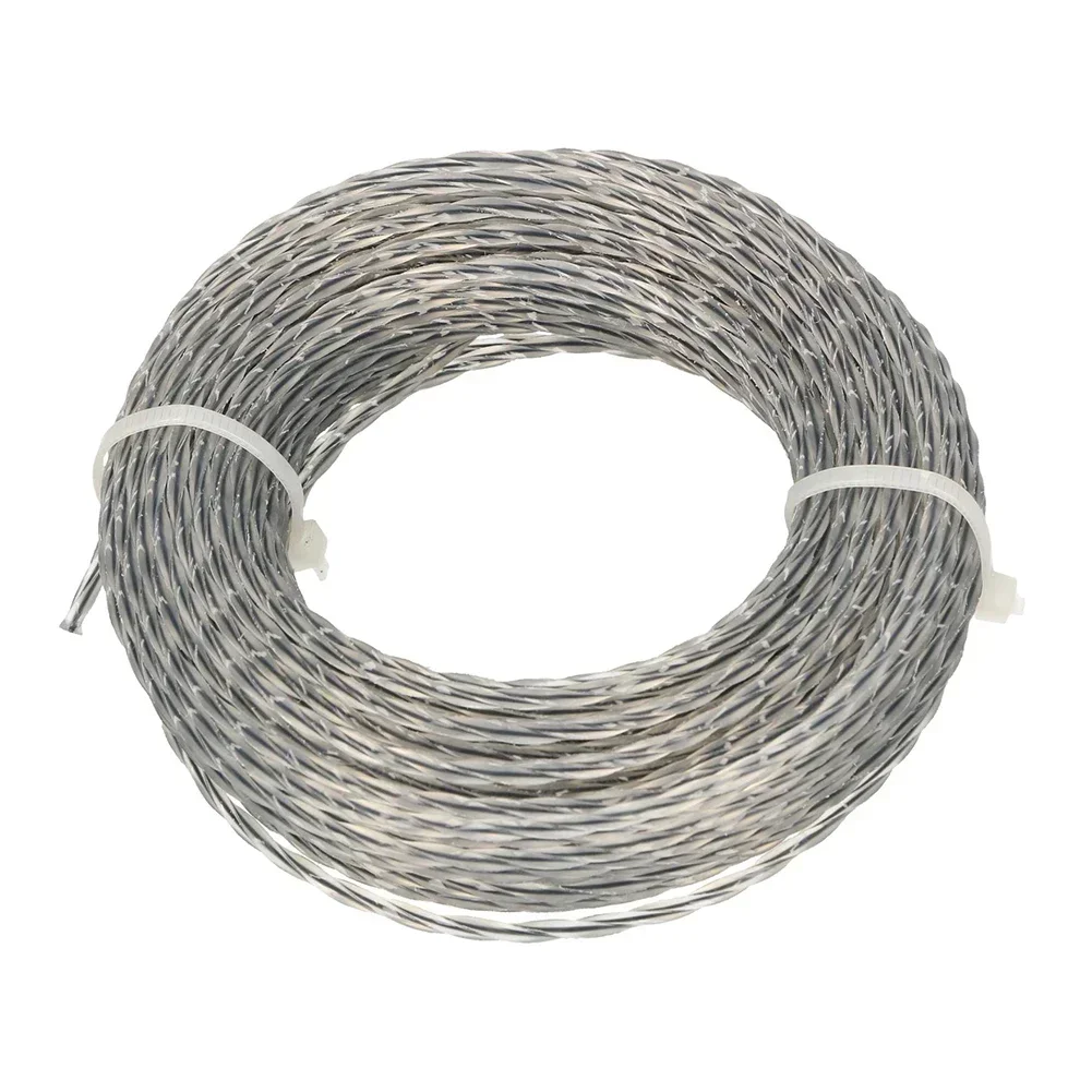 2 Rolls 15M 2/2.4/2.7/3MM Mowing Nylon Grass Trimmer Rope Brush Cutter Strimmer Line Mowing Wire Lawn Mower Accessories