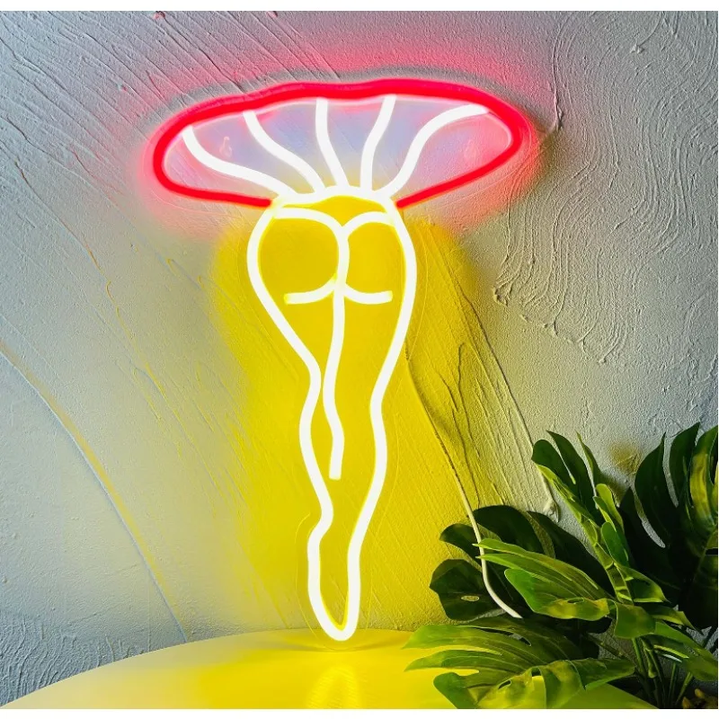 

Lady Mushroom Neon Light LED Night Lights USB Bar Bedroom Wall Decor Party Art Decoration Visit the Artlast Store(1.Red)