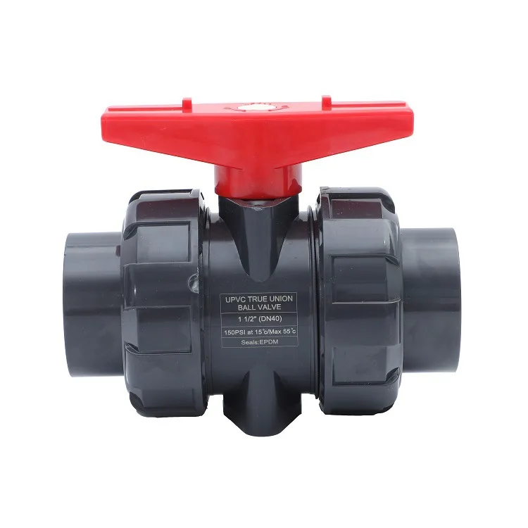 Sanyou UPVC live ball valve dark gray industrial socket pvc double order 20-110mm ball valve fittings