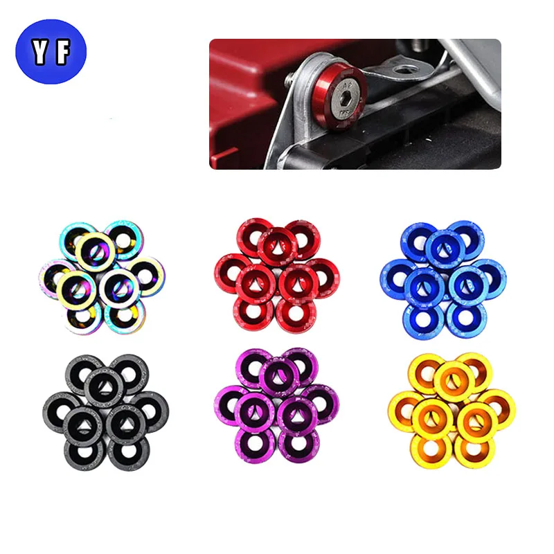 

JDM car modification gasket screw universal M6 gasket screw battery guard plate washer M6 gasket screw color