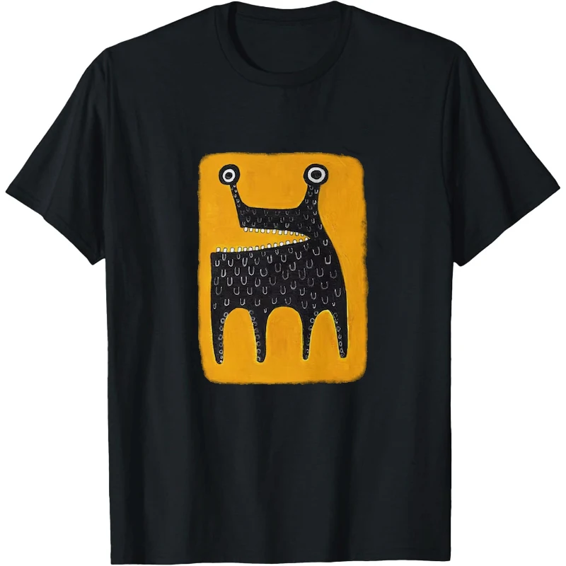 Cartoon-style Funny Monsters T-SHIRT Monster Folk Art Gothic Tees Quirky Cute Alien Birthday Funny Gift Creepy Goth Witchcore
