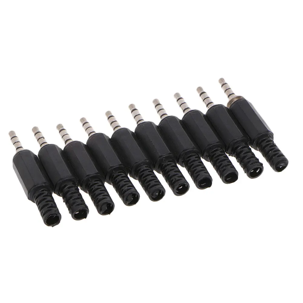 10Pcs 3.5mm Audio Male Plug Solder Type Replacement Connector for Headphone Headset Earphone Repair Easy DIY Stereo 3-Ring Jack