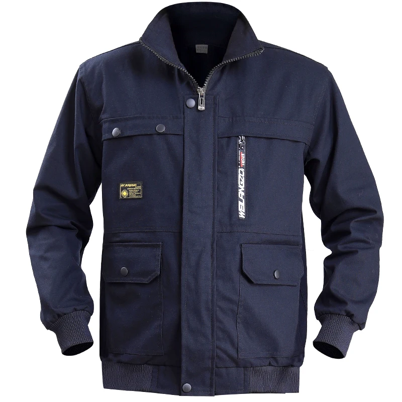 Tuta da Lavoro in Puro Cotone per Uomo, Maniche Lunghe, Protezione Anti-Usura, Resistente al Calore, Set Completo per Officina