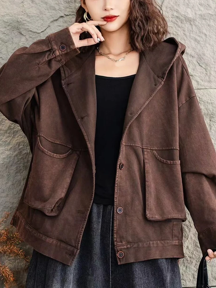 Max LuLu 2024 Fashion Design Coats Winter Womens Loose Hooded Vintage Jackets Leisure Oversized Classic Cotton Casual Outerwear