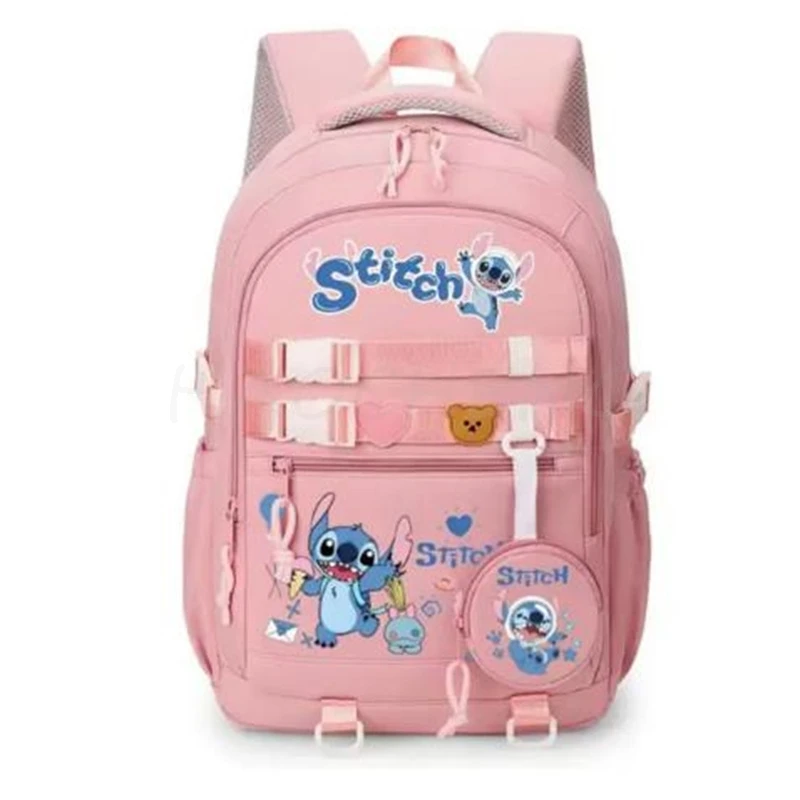 MINISO Disney Stitch Popular Kids Teenager School Bags High Capacity Fashion Student Backpack Girl Travel Knapsack Mochila Gift