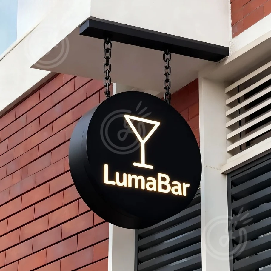 مخصص مصباح ليد تسجيل النيون شعار الاكريليك رسائل التصميم الشخصي لافتات علامات الأعمال المنزل جدار معدني صندوق مشرق الإعلان