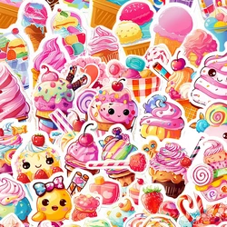 50pcs Colorful Candy Stickers Lollipop Dessert Stickers Personalized Simple Decoration Waterproof Self-Adhesive Ledger Stickers