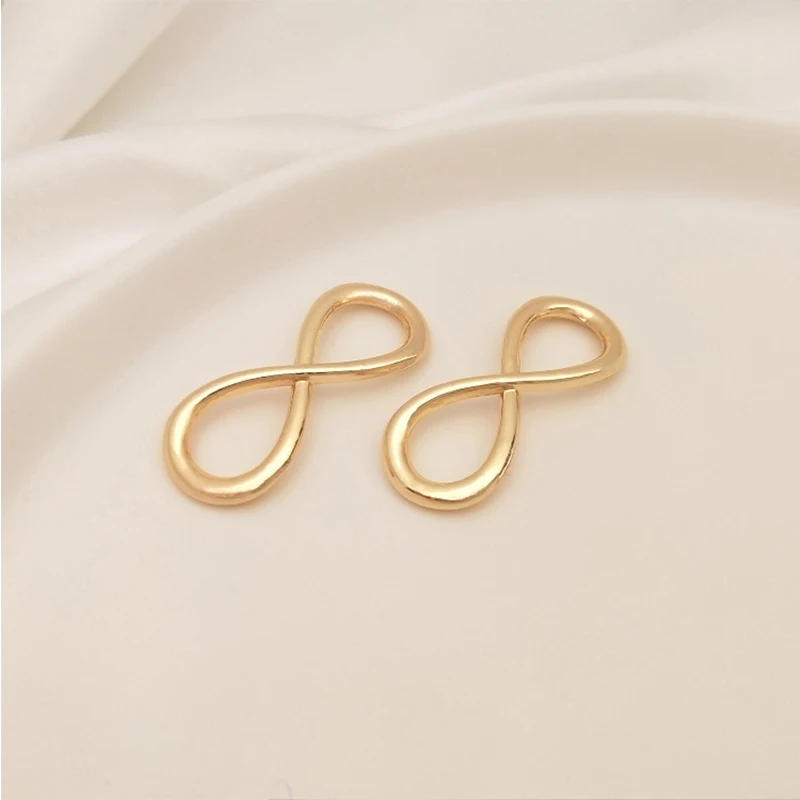 14K Gold Plated Big infinite NO. 8 Connector Charm For Bracelet Necklace Jewelry Making Supplies 31x13mm