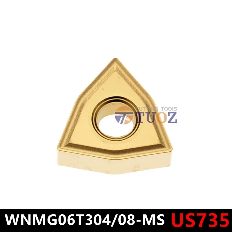 Carboneto Insere Ferramentas de Torneamento Especial para Wnmg06t308-ms Wnmg06t304-ms Us735 Wnmg ms 06t304 06t308 100 Original Aço Inoxidável