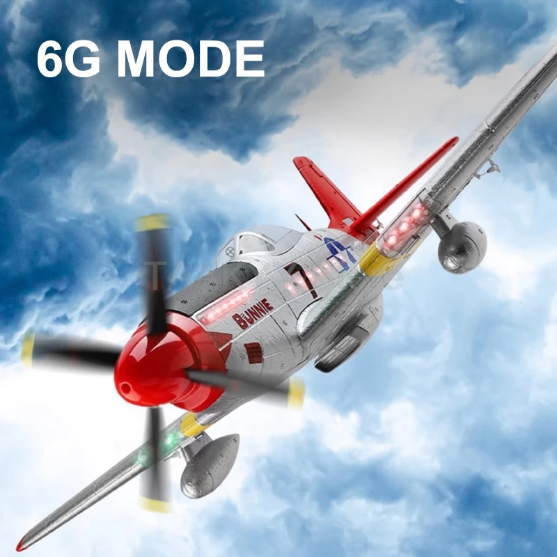 A280 RC Plane 4 Channel Brushless Motor Glider Fixed Wing P51 Fighter Model One Key Aerobatics 2.4G Remote Control Aircraft