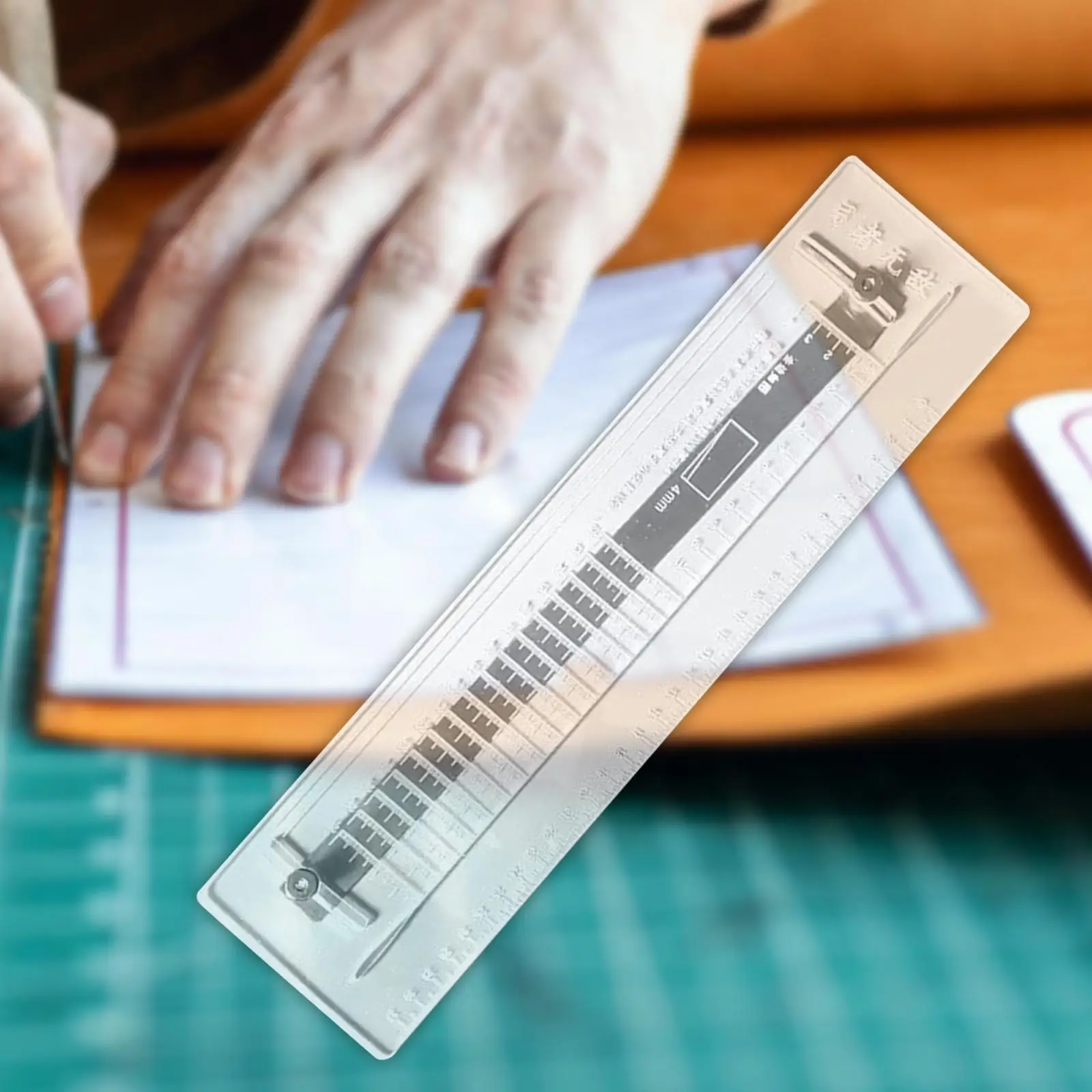 

Плоская линейка для резки кожи, высокопроизводительный акриловый многофункциональный инструмент для резки резиновой ленты с регулируемой конической линейкой