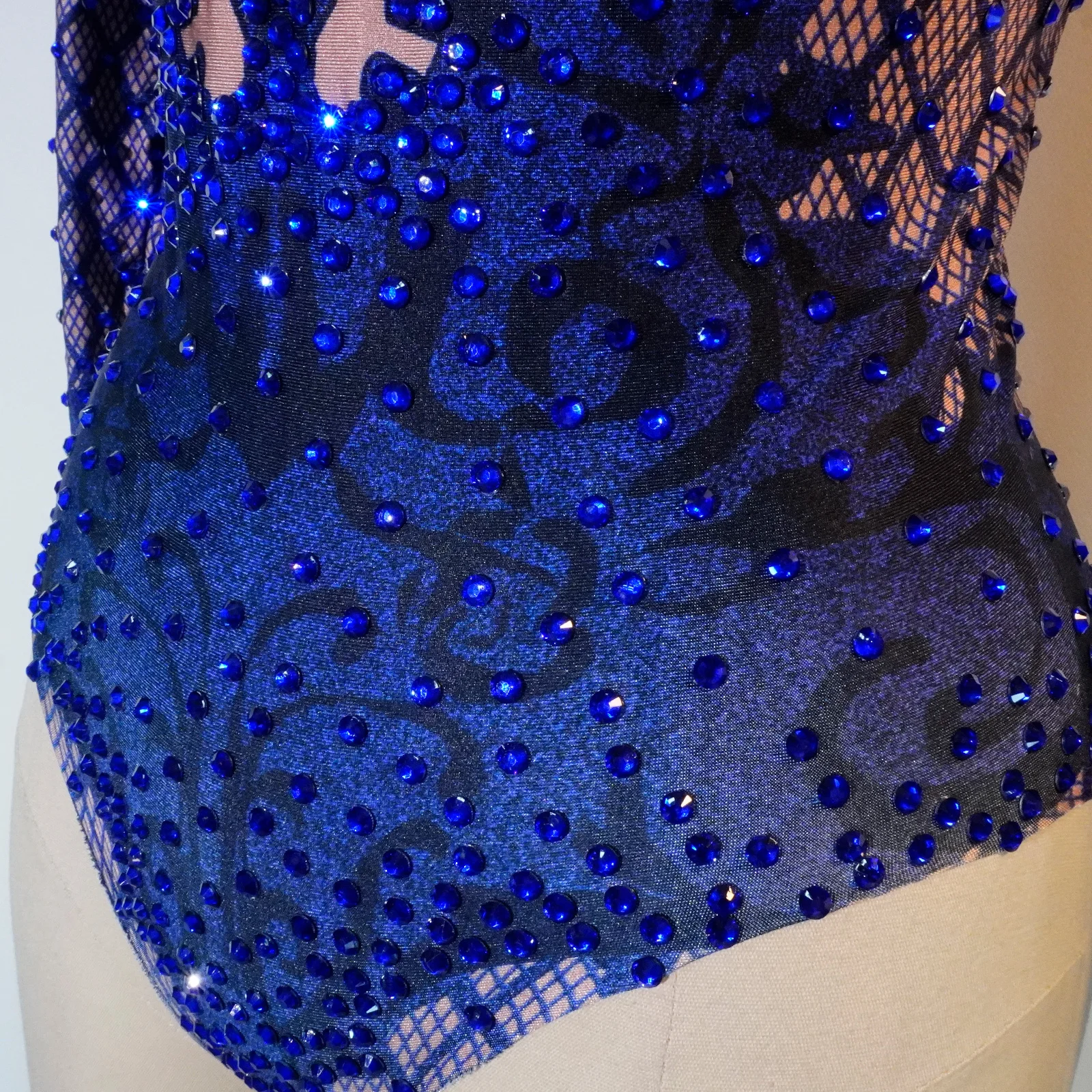 Боди на заказ Royal Blue с кристаллами, женский костюм кабаре, сирена, блестящее сценическое представление, клуб на день рождения, танцевальная одежда Drag Queen ​