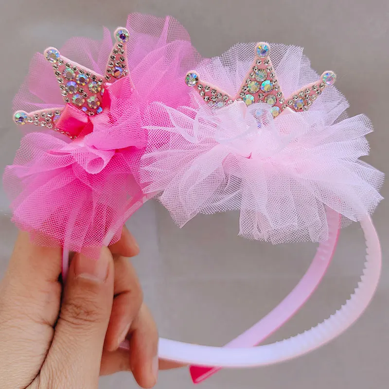 2pcs New Girl\'s Crown  hair band Children Flower Bow hairpin  hair accessories Kids Hair accessories