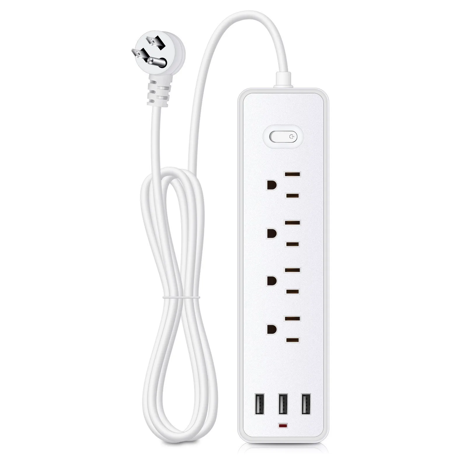 Wall Mount Surge Protector Power Strip Extension Cord AC Outlets USB Ports Overload Protection For Home Office Dorm Laptop